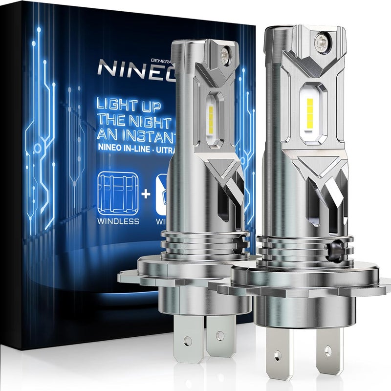 NINEO H7 Bulbs, H7 Fog Light, 300% Super Brighter, No Need Adapters, 6500K Cool White, Real 1:1 Mini Size, Plug and Play, Powersports Accessory Fog Light, Pack of 2 - Image 1